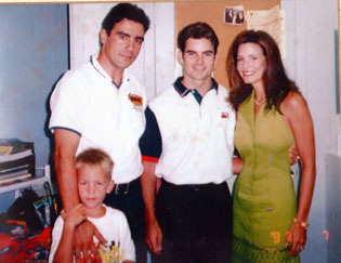 Danny and son Alex with racing great Jeff Gordon with his wife Brooke