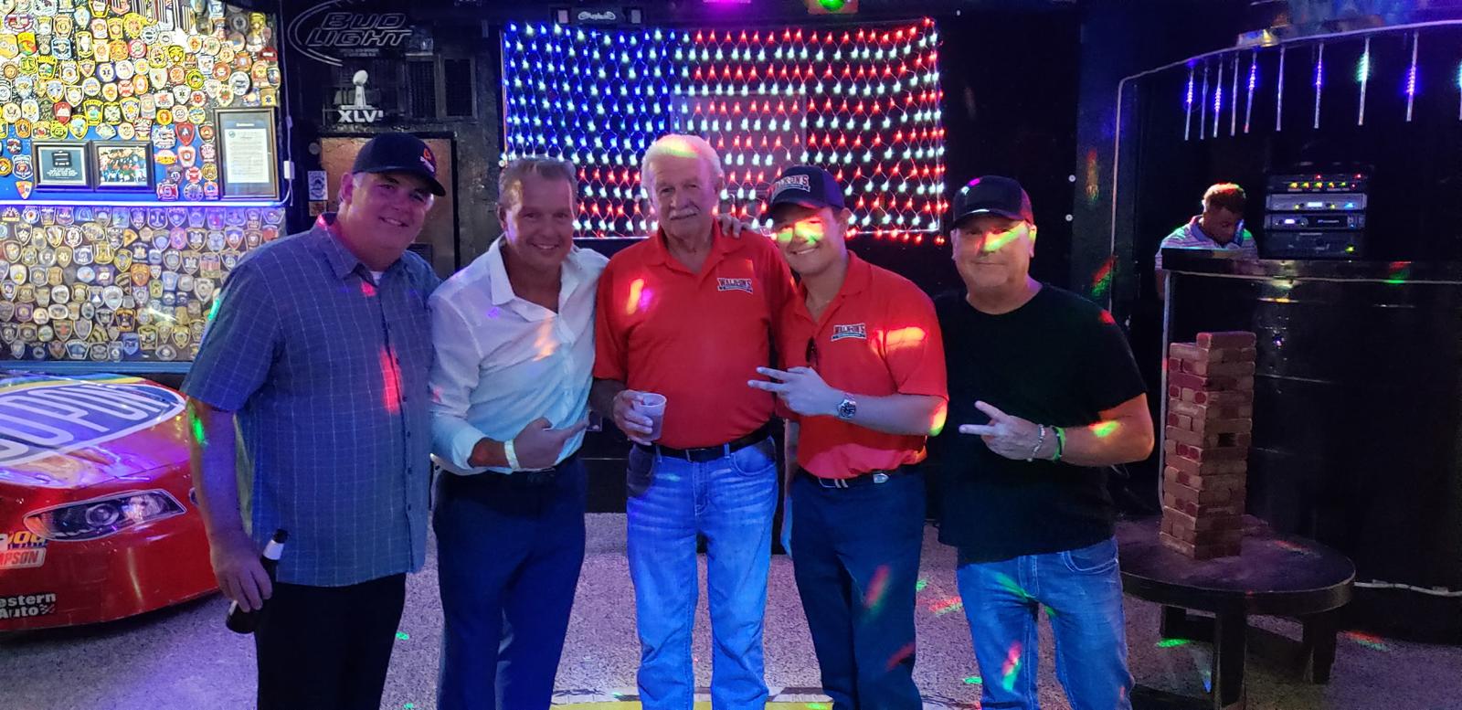 Geoff Bodine with friends at Cruisin' Café.